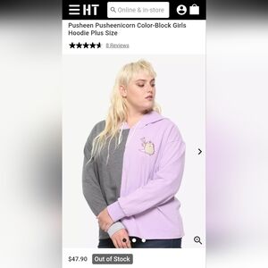 Pusheen Pusheenicorn Color-Block Hoodie size 2 (Plus Size) From HOT TOPIC